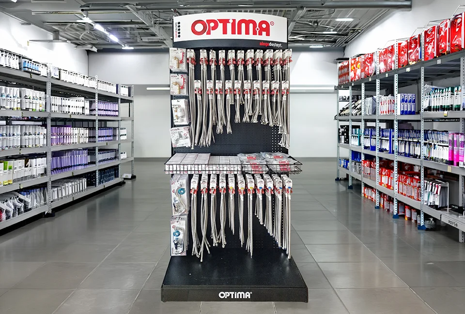 Stand expunere racorduri flexibile Optima pentru magazine instalatii